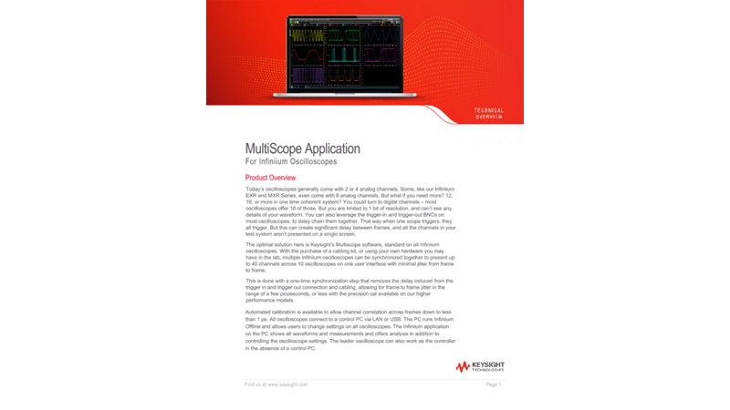 MultiScope Application For Infiniium Oscilloscopes
